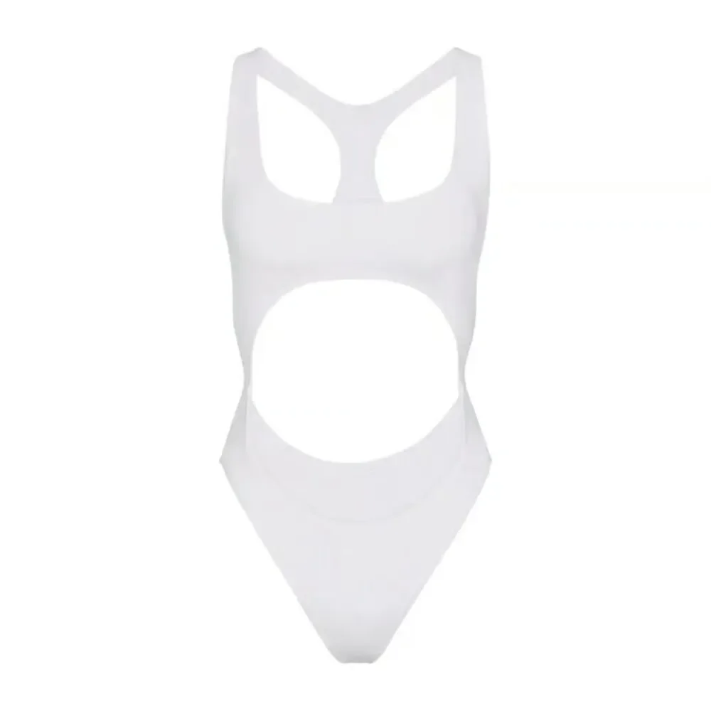 Skims Swims Women Size 4X Cut Out Monokini One Piece Swimsuit White SW-MKN-0012